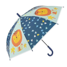 Idena 50116 - Parapluie pour enfants en plastique avec motif lion, parapluie à ouverture manuelle, diamètre 83 cm et longueur en