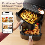 Cosori Air Fryer Turbo Tower 10,8L, 3 Niveaux Cuisson, 6-en-1 | Cuisson Homogène, Design compact, 41% Moins Large que les Double