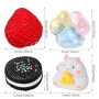 SSKHE 4Pcs Taba Squishy Set, Fraise + Hamster + Chat Paw + Hamster, Fufu Squishy Squishe Toy Squishes Kit pour Le soulagement du