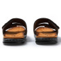JOMIX Sandales Homme en Cuir Chaussures de Plage Tongs Hommes Chaussons d'été Confortables pour Maison Piscine Mer Douche