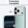ORNARTO Coque pour iPhone 17 Pro Silicone - Turquoise | en Silicone Liquide, Protection Antichoc Complète, Intérieur Doux en Mic