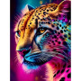 Bowetile 5D Léopard Diamond Painting, DIY Animal Diamant Painting Kit Complet, Peinture Diamant Adulte, Diamant Strass Point de