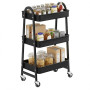 SONGMICS Desserte à roulettes en Acier, à 3 Niveaux, 45 x 31 x 77,5 cm | Chariot de Rangement, Étagère Cuisine, pour Salle de Ba