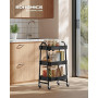 SONGMICS Desserte à roulettes en Acier, à 3 Niveaux, 45 x 31 x 77,5 cm | Chariot de Rangement, Étagère Cuisine, pour Salle de Ba