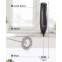 Mousseur à Lait électrique, Mini Fouet en Acier Inoxydable, Moteur Extra Fort et Alimenté pour Café/Café au Lait/Cappuccino/Choc