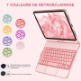 aMZCaSE Clavier pour iPad 10/11 Ème Gen(10.9Pouces 2022/11 A16 2025) avec Housse de Protection Rotative à 360° Porte-Stylet étui