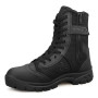 QUNLON Hommes Bottes Militaires Noires Rangers Militaire Homme Bottes Moto Homme Bottes de Combat avec Zip Latéral Botte Airsoft