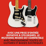 Fender Mustang Micro Plus Amplificateur pour Guitare, Amplificateur de Casque Personnel avec 25 modèles d'Amplis, 25 Effets, Blu