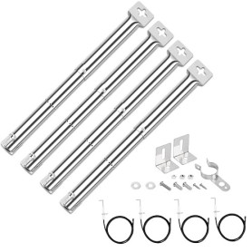 GFTIME 31 à 44CM Brûleur Universel en Acier Inoxydable pour Landmann, Enders, Tepro, Taino, Charbroil, Campingaz, Mr Gardener, N
