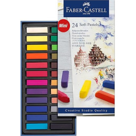 FABER-CASTELL - Mini-set de pastels tendres, 24 pièces | Pastels tendres, faciles à estomper et à mélanger pour créer des dégrad