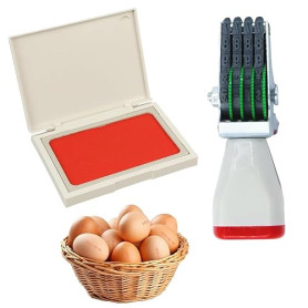 Kit De Marquage D'Œufs, Tampon Dateur Réglable, Tampon Encreur Rouge, Pour Marquer Les Dates Sur Les Œufs Et Diverses Étiquettes