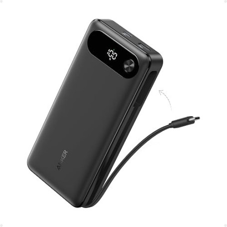 Anker Batterie Externe 20000 mAh 87W Max avec Câble USB C Intégré | Power Bank Charge Rapide, Chargeur Portable, Entrée et Sorti
