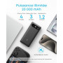 Anker Batterie Externe 20000 mAh 87W Max avec Câble USB C Intégré | Power Bank Charge Rapide, Chargeur Portable, Entrée et Sorti