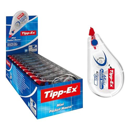 Tipp-Ex Mini Pocket Mouse | Ruban Correcteur Ultra-Résistant | Application Fluide & Précise | Format Compact & Pratique | Lot de