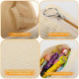 Bomtop Trousse à Crayons Grande Capacité Velours Côtelé - École, Esthétique, Toilette (Beige)