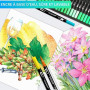 Efimeso 168 Couleurs Feutres Coloriage Adulte, Stylo Feutre Double Pointe Fine pour enfants,Feutre Pinceaux Aquarelle Marqueurs