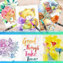 Efimeso 168 Couleurs Feutres Coloriage Adulte, Stylo Feutre Double Pointe Fine pour enfants,Feutre Pinceaux Aquarelle Marqueurs