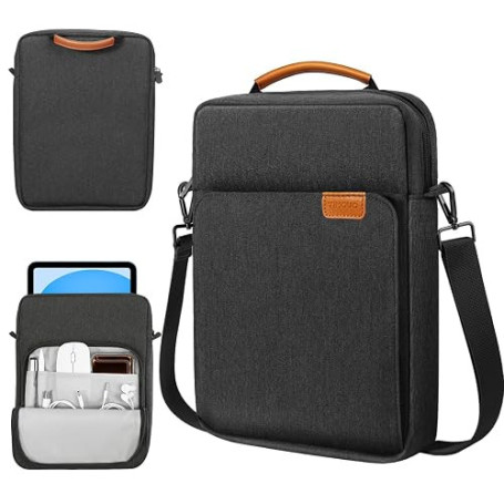 TiMOVO Housse Sac pour Tablette 9-11" avec Bandoulière, Gris Foncé | Compatible avec iPad A16 11", Air 11/10,9", iPad 10/10,2",