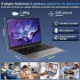 bvate Ordinateur Portable, 128Go Soutien Extension SSD 1To 14" Win11 Celeron N4020 2.4G+5G WiFi Mini HDMI & AZERTY Membrane du C