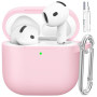 TNSNK Silicone pour AirPods 4 Coque, 2-A1-Pink | Doux, léger, antiglisse, anti-rayures, Facile à transporter, Charge filaire/san