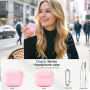 TNSNK Silicone pour AirPods 4 Coque, 2-A1-Pink | Doux, léger, antiglisse, anti-rayures, Facile à transporter, Charge filaire/san