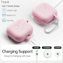 TNSNK Silicone pour AirPods 4 Coque, 2-A1-Pink | Doux, léger, antiglisse, anti-rayures, Facile à transporter, Charge filaire/san