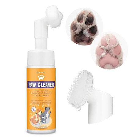 Nettoyeur de Pattes de Chien, shampooing sans Eau avec Brosse en Silicone Souple, Mousse hydratante pour Un Lavage Efficace des