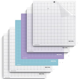 NICAPA Lot de 6 tapis de découpe 30 cm x 30 cm pour Silhouette Cameo 5/4/3/2/1 - Poignée variée, accessoires, adhésif, antidérap