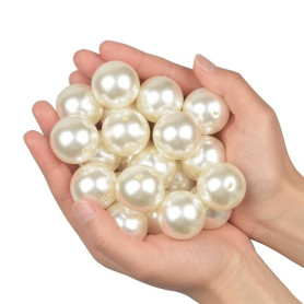 Yixuan Élégant Pré-percées ABS Perle 15 Pièces 30mm Plastique Perle de pour les Décoration de Noël, Mariage, Remplissage de Vase