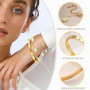 AOOTUERL Bracelet Trèfle Chanceux Femme, Ensemble de 2 Femme Or Chance Bracelet réglable Plaqué Or 18 Carats, pour Mariages/Anni