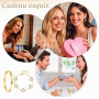 AOOTUERL Bracelet Trèfle Chanceux Femme, Ensemble de 2 Femme Or Chance Bracelet réglable Plaqué Or 18 Carats, pour Mariages/Anni