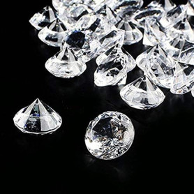 ToBeIT 145 Pièces 20mm Diamants Acrylique Transparent Cristaux Deco - Faux Diamant Pierre Precieuse - Gemmes Cristal - Décoratio