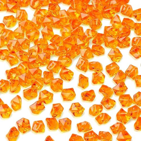 AWARDSEN Lot de 500 diamants décoratifs orange en acrylique pour mariage, travaux manuels, décoration, fête, remplissage de vase