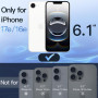 JETech Verre Trempé Anti-Espion pour iPhone 17e/16e, Lot de 2 | Protection D'écran à Couverture Intégrale, Protection Bord à Bor