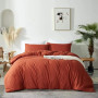 Michorinee Housse de Couette 220x240 + 2 Taie d'oreiller 65x65cm Terracotta | Parure de Lit 220x240 Adulte, en 110gsm Microfibre