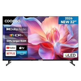 coocaa 32 Pouces (80 cm) Smart TV Television LED, QLED, HDR 10 Dolby Audio Bluetooth 5,1 Tuner DVB-T/T2/C/S/S2 CI+ Low Blue Ligh