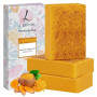 LOPHE 3 Pièces Savon au Curcuma et à l'Acide Kojique Éclaircissant Intense - Hydratation Profonde pour le Corps et le Visage - U