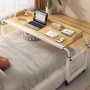 Table De Lit à Roulette,Table De Lit à roulettes Grand Plateau pour Repas Table Lit Pliable Table Roulante Pliante Bureau Lit 2 