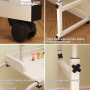 Table De Lit à Roulette,Table De Lit à roulettes Grand Plateau pour Repas Table Lit Pliable Table Roulante Pliante Bureau Lit 2 