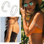 Dermalyx 6 Stück Goldene Armreife, Verstellbare Oberarm Bangles, Minimalistische Dünne Oberarmmanschette, Trendige Armreif Armbä
