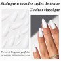 LunarCharm 240 pièces Faux ongles amande press-on blancs taille moyenne Ongles artificiels