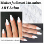 LunarCharm 240 pièces Faux ongles amande press-on blancs taille moyenne Ongles artificiels