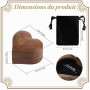 Écrin à bague, Boîte à bagues en bois de noyer, Boîte à bagues en forme de cœur, avec Intérieur en velours, rangement des bijoux