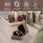 Écrin à bague, Boîte à bagues en bois de noyer, Boîte à bagues en forme de cœur, avec Intérieur en velours, rangement des bijoux