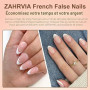 ZAHRVIA Lot de 120 faux ongles à presser en forme d'amande, Couverture complète, Décorations de manucure