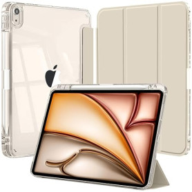 Coque pour iPad Air 11 M4/M3/M2 2026-2024/Air 5/4 Étui Lumière Stellaire | Porte Stylet Bumper TPU Souple Dos Transparent Suppor