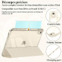 Coque pour iPad Air 11 M4/M3/M2 2026-2024/Air 5/4 Étui Lumière Stellaire | Porte Stylet Bumper TPU Souple Dos Transparent Suppor