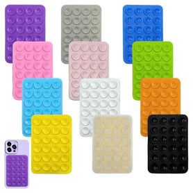 TRUEIN 12 Pièces Ventouse Telephone Portable, Coque Ventouse, Support de Téléphone à Ventouse en Silicone Autocollant, Mains Lib