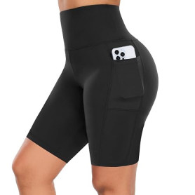 GIMDUMASA Shorts de Sport Femmes Taille Haute Leggings Court avec Poche Pantalon Leggins Femme pour Yoga Sports Fitness Running