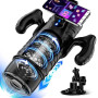 Masturbateurs Masculins Sex Toys avec 7 Modes Télescopiques et Rotations, Masturbateur Homme avec Poignée, Support pour Téléphon